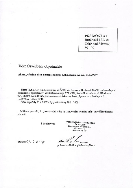 SVJ Březinova č.p. 973,971, Kolín